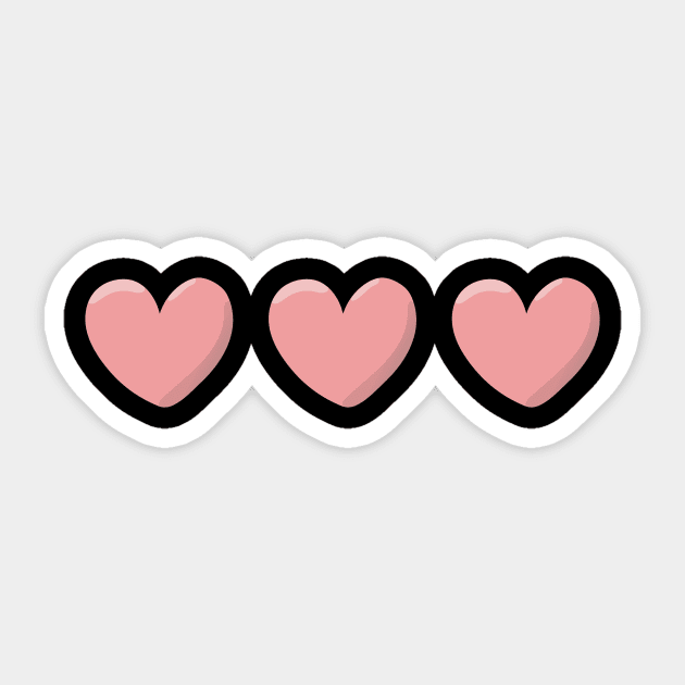 Three pink hearts sales